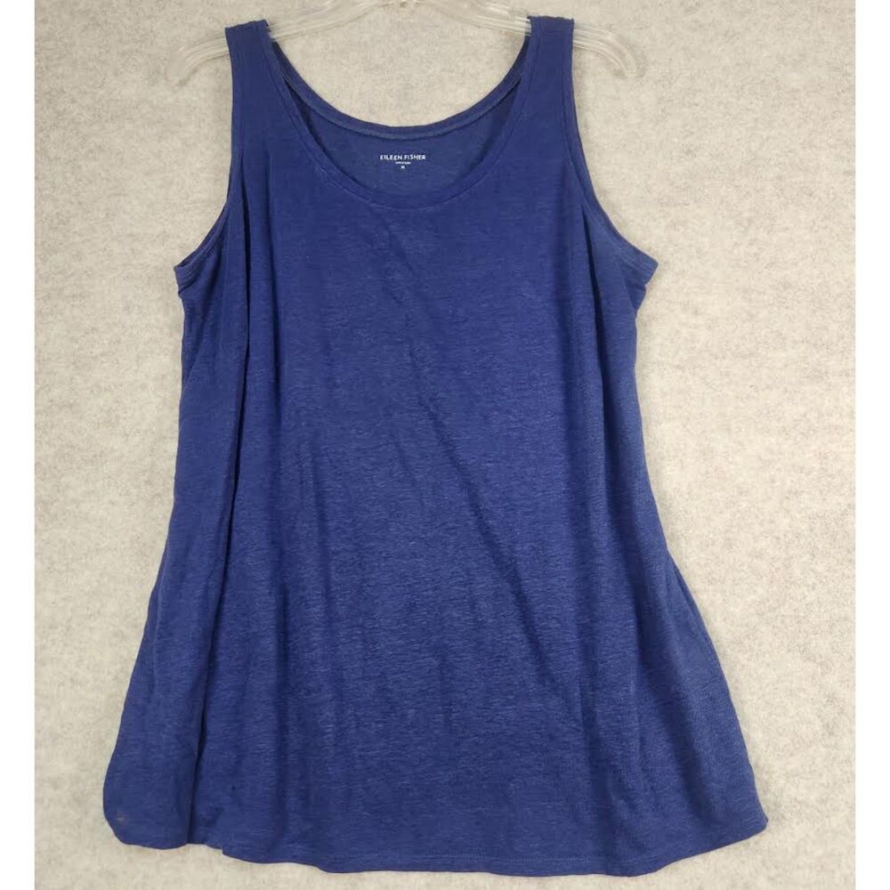 Eileen Fisher Women's 100% Linen Blue Tank Top Size Medium